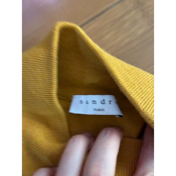 SANDRO PARIS Women's Designer Pullover Sweater Medium Yellow Long Sleeve - Picture 3 of 6